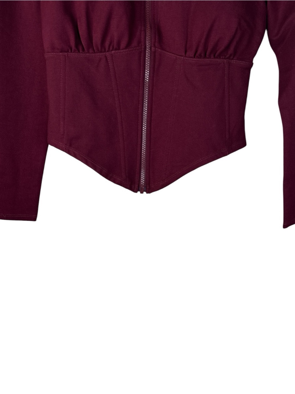 TA3 Long Sleeve Corsety Top Dark Cherry Built-In Shapewear NWT | Large - Picture 3 of 13